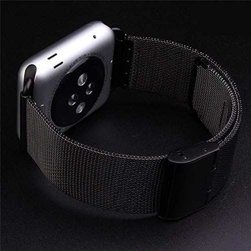 Apple Watch Band with Universal Adapters, 42mm Adjustable Black Mesh Stainless Steel