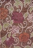 1'10" x 2'10" Hand-Knotted Wool Rug Essential Nature Collage Art Brown Beige Color