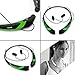 Rymemo Universal Wireless Bluetooth Headset Music Stereo Headphones with Microphone, Neckband Style - Green Black