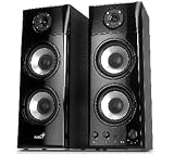 GENIUS SP-HF 1800A Drei-Wege Lautsprechersystem 50W RMS Regler fuer Lautstaerke Bass +Hoehen 3,5mm Audio LineIn Kopfhoerer