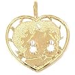 Betty Boop Charm 14k Gold 20.5mm