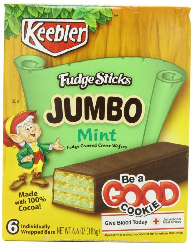 Kellogg's Keebler Jumbo Crème Fudge Stick, Mint, 6.6-Ounce (Pack of 4)
