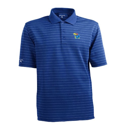 NCAA Men's Kansas Jayhawks Elevate Desert Dry Lite Polo (Dark Royal/White, X-Large)