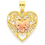 14k Two-Tone Heart Charm