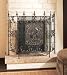 FLEUR DE LIS PANEL FIREPLACE SCREEN. IRON. ON TRI-PANEL ANITQUE