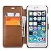 OCASE Leather Wallet Case with empered Glass Screen Protector for Apple iPhone 6/6S - Brown