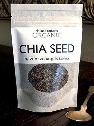 Organic Chia Seeds (4 convenient, portable, resealable rice paper packs) 4x100g, almost 1 lb.