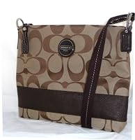 Coach 17435 Signature Mahogany Stripe Crossbody