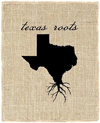 Texas Roots Burlap Wall Art Decor Unframed 11x14 art