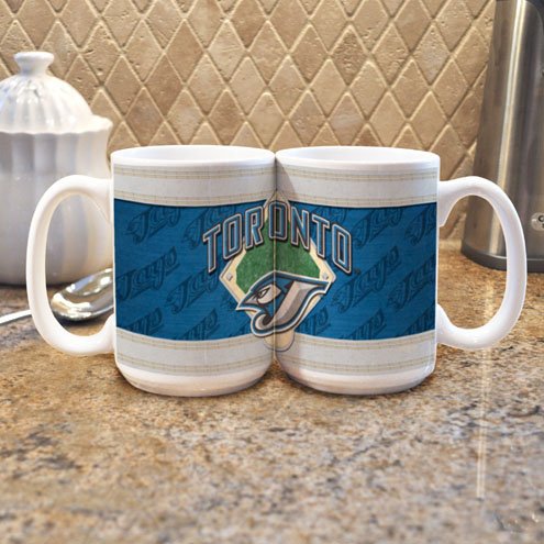 MLB Toronto Blue Jays 15-Ounce White Felt Mug (2 Pack)