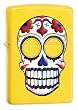 Zippo Skull Pocket Lighter (Yellow, 5 1/2 x 3 1/2 cm)