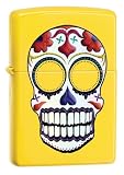 Zippo Skull Pocket Lighter (Yellow, 5 1/2 x 3 1/2 cm)