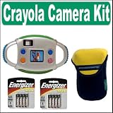 Sakar Crayola VGA Camera With 1.3 Inch Preview Screen + Benetton Protective Neoprene Case and 2 4-pack Energizer AAA Alkaline Batteries. - Sakar A23070K