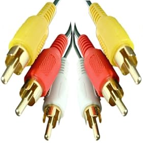 1.2m TRIPLE RCA Cable - Premium Quality / 24k Gold / Male to Male / Left & Right Audio & Video / Stereo / 3RCA / 3xRCA