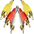 1.2m TRIPLE RCA Cable - Premium Quality / 24k Gold / Male to Male / Left & Right Audio & Video / Stereo / 3RCA / 3xRCA
