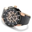 Adee Kaye Mens Large Rose Gold Swiss Chronograph Watch w/ Black Dial
