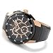 Adee Kaye Mens Large Rose Gold Swiss Chronograph Watch w/ Black Dial