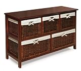 5-Basket Wicker Storage Chest (Cherry) (23.75"H x 38.25"W x 13"D)