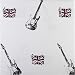Dreamy Linens Guitar and Union Jack Print Quilt / Coverlet 100% Cotton 210 Thread Count, Twin
