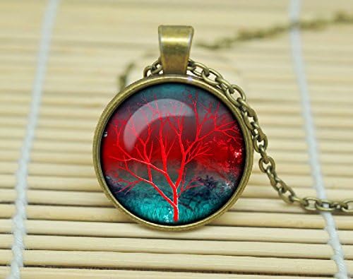Tree Of Life Necklace Tree Of Life Necklace Pendant Glass Cabochon Necklace A0066