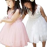 子供服 清楚 な レース の ひらひら バラ の ワンピース チュニック ドレス (タグ120 (100センチ推奨), ピンク)