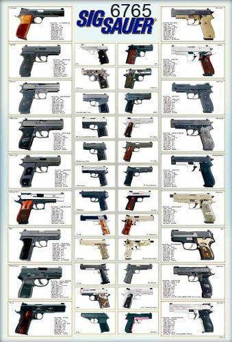 New Sig Sauer Pistol Series Model Collection Accessories Parts Poster 34"6765