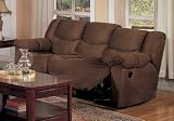 Double Reclining Sofa in Chocolate Microfiber - Coaster