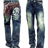 (レッドペッパー) REDPEPPERスカルファイアジーンズ (32インチ) インディゴ