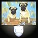 Summer Pug Pair Decorative Night Light