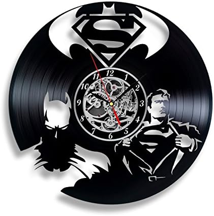 Batman and Superman Vinyl Record Wall Clock. Decor for your home. Gift for girls, boys, man, women. Leave a feedback for us