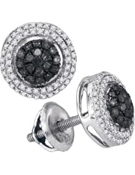 10KT White Gold 0.35 CTW-Diamond Micro-Pave Earring