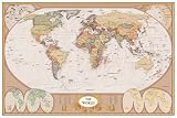 The World, Antique Style Poster ~ Laminated