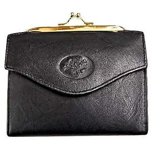 Buy BLACK LEATHER FRENCH PURSE W  ACCORDION CARD CASE by Buxton