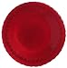 Bottom Painted Glass Fleur De Lis Design Red Dinner Plate 10" D Set of Two