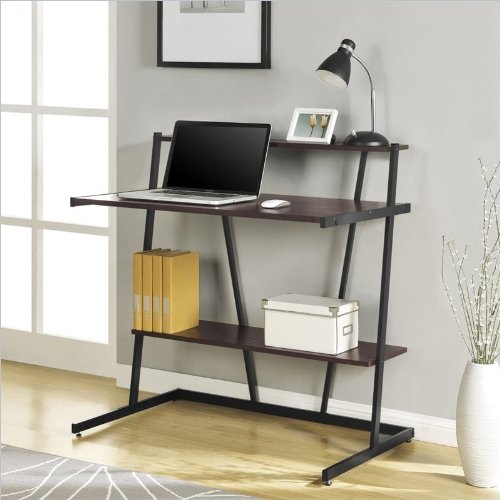 Altra Furniture Computer Desk with Riser and Lower Shelf Cherry and