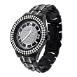 Geneva Platinum Mens Round Bezel Metal Link Watch