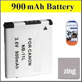NB-11L Battery For Canon PowerShot A3400 IS A4000 IS Digital Camera Battery + LCD Screen Protectors + Micro Fiber Cleaning Cloth