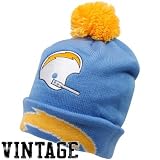 San Diego Chargers Mitchell & Ness Throwback Vintage Knit Hat with Pom