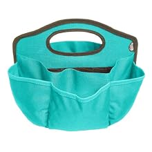 Find It Supply Caddy, 8.75 x 12 Inches, Canvas, 6 Pockets, 6 Compartments, 10 Storage Loops, Teal (FT07202)