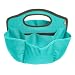 Find It Supply Caddy, 8.75 x 12 Inches, Canvas, 6 Pockets, 6 Compartments, 10 Storage Loops, Teal (FT07202)