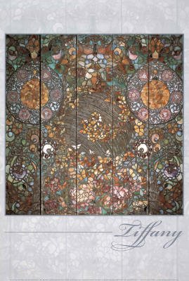 Professionally Framed Louis Comfort Tiffany Stained Glass Butterfly Window Art Print Poster - 24x36 with RichAndFramous Black Wood Frame