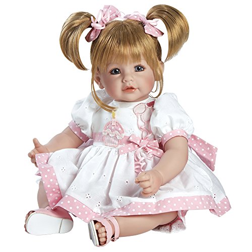 Adora Cuddly & Weighted 20" Toddler Doll "Happy Birthday Baby" on Eyelet Dress with Cupcake and Candle Patch Blonde Hair/Blue Eyes- Ages 6+