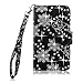 Cellularvilla Wallet Case for BLU Studio 5.5 D610a Black Glitter Pu Leather Wallet Card Flip Open Pocket Case Cover Pouch