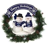 20" NHL Vancouver Canucks Snowman Couple Christmas Berries & Pine Cones Wreath