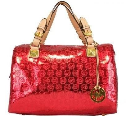 MICHAEL Michael Kors Grayson Large Jet Set Monogram Satchels Red