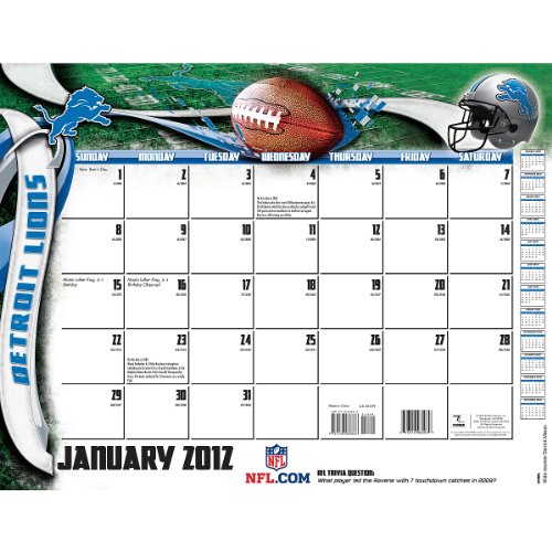 Turner Detroit Lions 2012 22x17 Desk Calendar