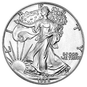1988 American Silver Eagle Dollar - 1 oz. .999 Pure Silver - Choice Brilliant Uncirculated-image