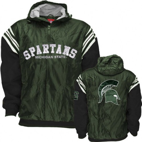 Michigan State Spartans Half Zip Pullover Hooded Jacket