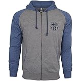 Fc Barcelona Hoodie Fz Summer Light Zip up Jacket Grey Adults