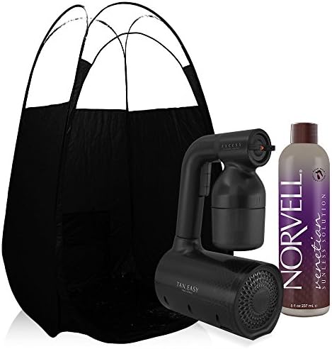 Tan Easy Spray Tan Machine Kit with Norvell Tanning Solution &amp; Tent (Black)